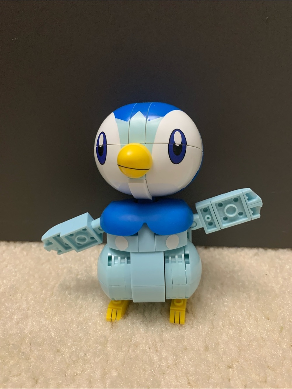 Blue Piplup-Style Bird Toy Figure - MEGA building blocks